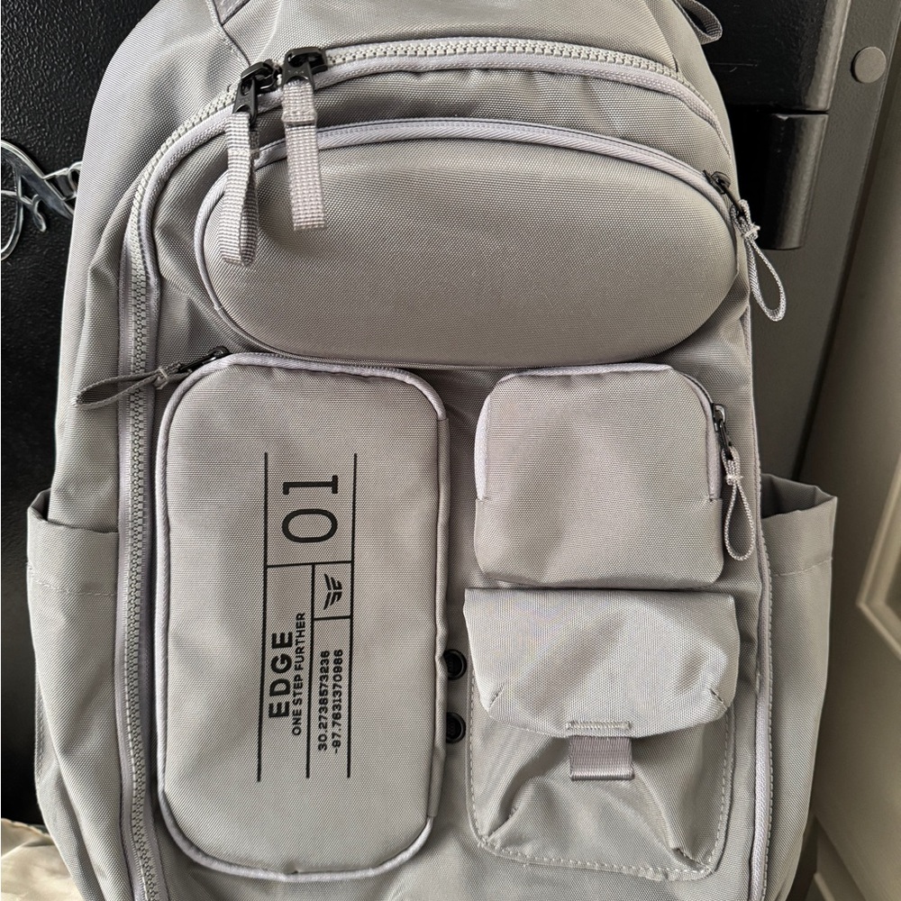 Edge Gray Backpack with Multiple Compartments